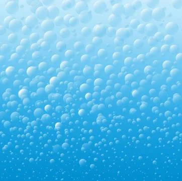 Abstract background of blue bubbles in water Stock Illustration