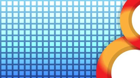 Abstract Background with Blue Checker Pattern and Red Circular Design Element Illustrazione stock