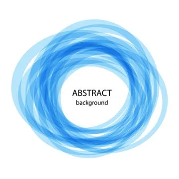 Abstract background with blue circles. Blue line on white backgr Stock Illustration