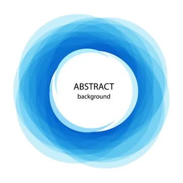Abstract background with blue circles. Blue line on white backgr Stock Illustration