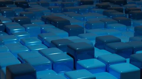 Abstract background with blue colored cubes closeup Ilustración de archivo