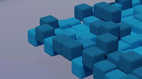Abstract background with blue colored cubes Stock Illustration