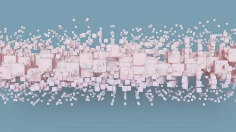 Abstract background with blue colored cubes Stock Illustration