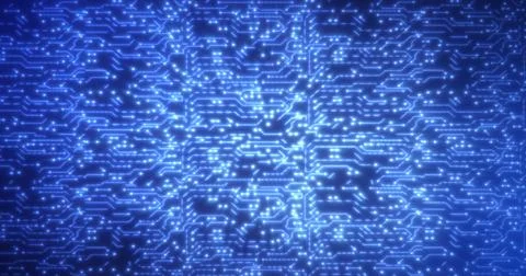 Abstract background of blue computer circuit boards digital hi-tech futuris.. Illustrazione stock