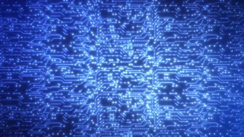 Abstract background of blue computer circuit boards digital hi-tech futuris.. Stock Illustration