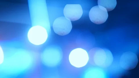 Abstract background blue concert club party disco lights defocused blur bokeh. 4 Stock Footage