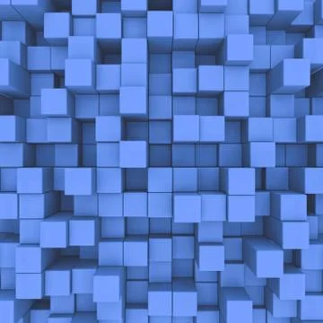 Abstract background. Blue cubes Stock Illustration