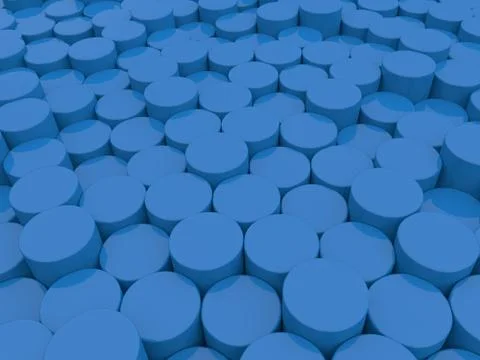 Abstract background of blue cylinders. Stock Illustration