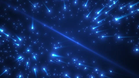 Abstract background of blue dust particles emitting bright rays of light. Stock Footage 308151038