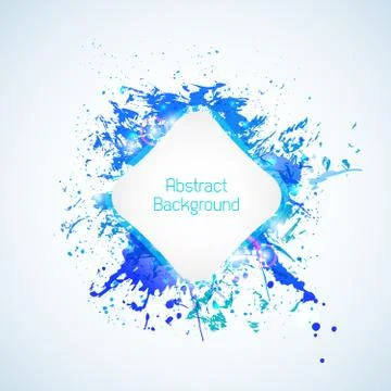 Abstract background with blue elements and drops Stock Illustration