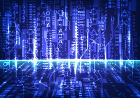 Abstract background with blue elements technology Illustrazione stock