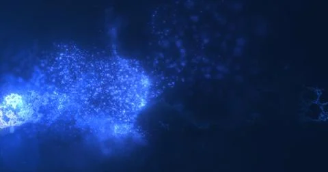 Abstract background of blue energy magic waves flying from the wind with th.. Stockfoto's