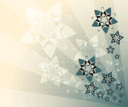 Abstract background, blue flowers Stock Illustration