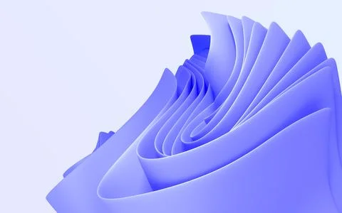Abstract background with blue folded ribbons or paper sheets 3d render. Wavy Stock-Illustration