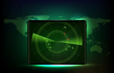 Abstract background of blue futuristic technology scan interface hud on smart Illustrazione stock