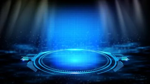 Abstract background of blue futuristic technology hud display interface Illustrazione stock