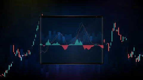 Abstract background of blue futuristic technology trading stock market on sma Stock Illustration