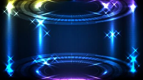 Abstract background of blue futuristic technology hud display interface Stockillustratie