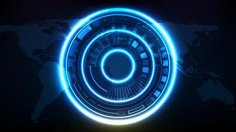 Abstract background of blue futuristic technology hud display interface 스톡 일러스트