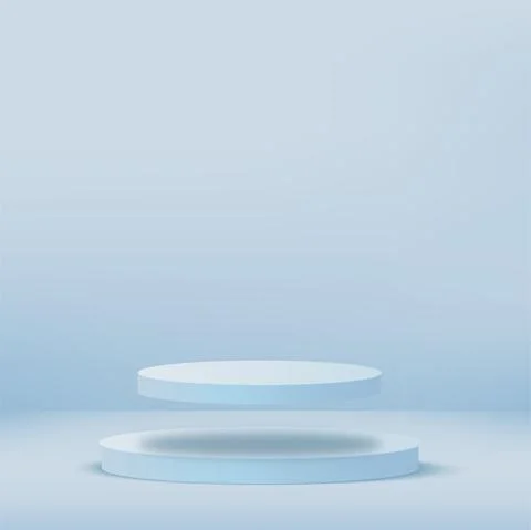 Abstract background with blue geometric 3d podiums. Vector illustration Stock Illustration