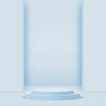 Abstract background with blue geometric 3d podiums. Vector illustration Stock Illustration