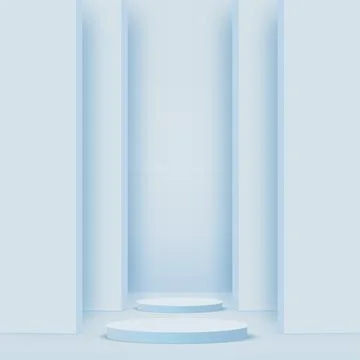 Abstract background with blue geometric 3d podiums. Vector illustration Stock Illustration