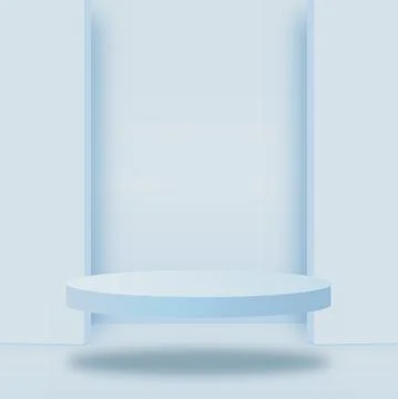 Abstract background with blue geometric 3d podiums. Vector illustration Illustrazione stock