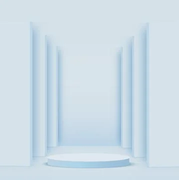 Abstract background with blue geometric 3d podiums. Vector illustration Stock Illustration
