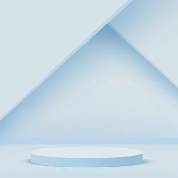 Abstract background with blue geometric 3d podiums. Vector illustration Stock Illustration