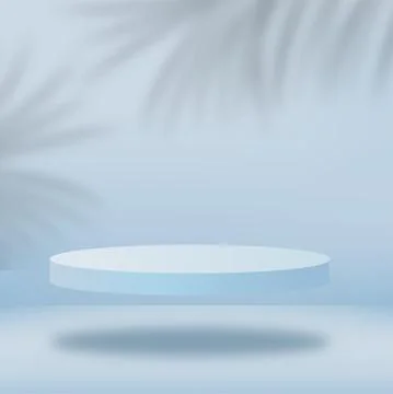 Abstract background with blue geometric 3d podiums. Vector illustration. Stock Illustration