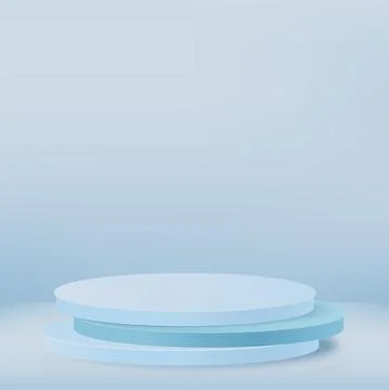 Abstract background with blue geometric 3d podiums. Vector illustration Stock Illustration