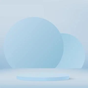 Abstract background with blue geometric 3d podiums. Vector illustration Stock Illustration