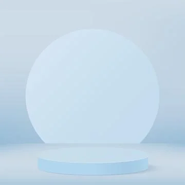 Abstract background with blue geometric 3d podiums. Vector illustration Stock Illustration