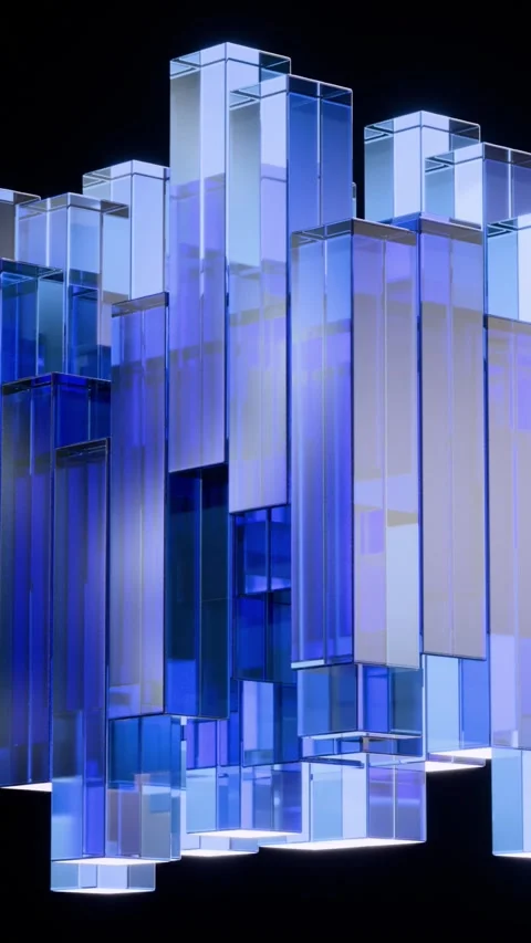  abstract background with  blue glass blocks Stock Footage 332758997