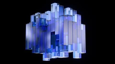  abstract background with  blue glass blocks Stock Footage 332759145