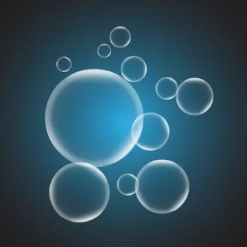 Abstract background with blue glossy bubble Stock Illustration