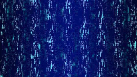 Abstract background with blue glowing dots. Grid of blinking dots. The flow.. Stockillustratie