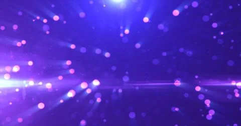 Abstract background of blue glowing particles and bokeh dots of festive energ Stock Illustration