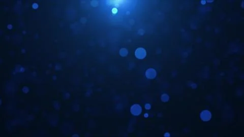 Abstract background of blue glowing particles and bokeh dots of festive ene.. Illustrazione stock