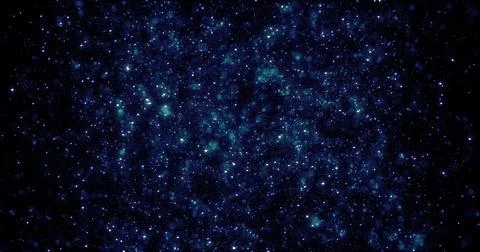 Abstract background of blue glowing shiny digital flying dots of particles .. Stock Illustration