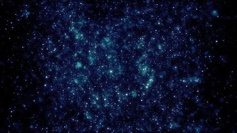 Abstract background of blue glowing shiny digital flying dots of particles th Stock Illustration