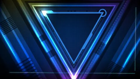 Abstract background of Blue glowing triangle star technology sci fi frame hud イラスト素材