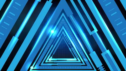 Abstract background of Blue glowing triangle star technology sci fi frame hud イラスト素材