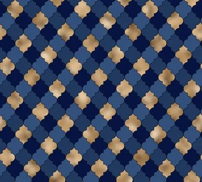 Abstract background in blue gold Stock Illustration