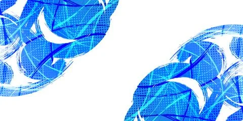 Abstract Background with Blue Gradient Brush Texture and Halftone Effect イラスト素材