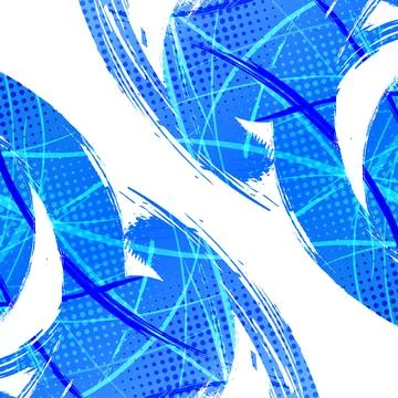 Abstract Background with Blue Gradient Brush Texture and Halftone Effect イラスト素材