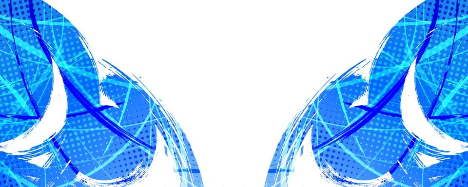 Abstract Background with Blue Gradient Brush Texture and Halftone Effect Stock Illustration