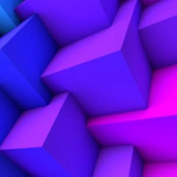 Abstract background with blue gradient overlapping cubes Stock Illustration