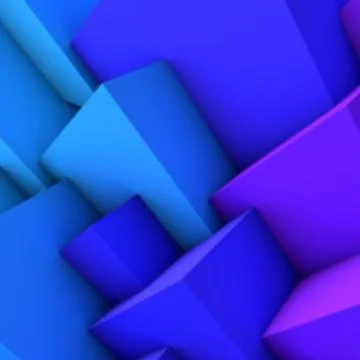 Abstract background with blue gradient overlapping cubes 스톡 일러스트