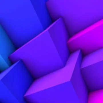 Abstract background with blue gradient overlapping cubes Illustrazione stock